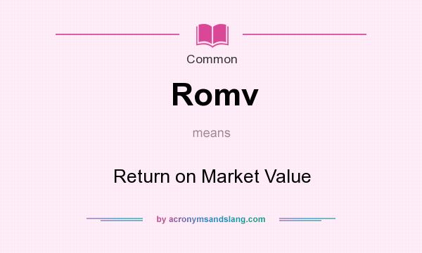 What does Romv mean? It stands for Return on Market Value