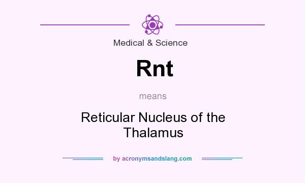 What does Rnt mean? It stands for Reticular Nucleus of the Thalamus