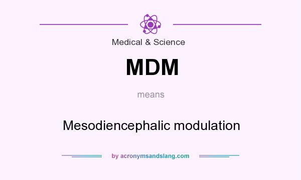 What does MDM mean? It stands for Mesodiencephalic modulation