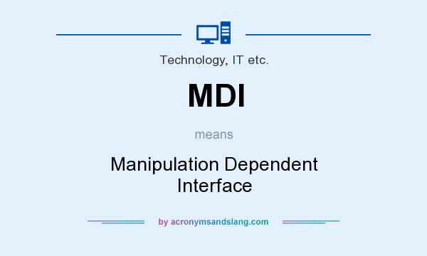 What does MDI mean? It stands for Manipulation Dependent Interface