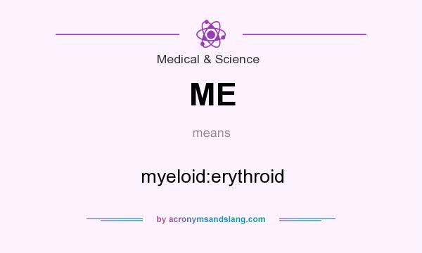 What does ME mean? It stands for myeloid:erythroid