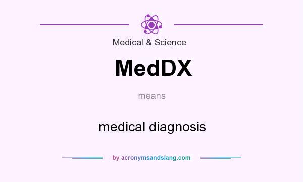 What does MedDX mean? It stands for medical diagnosis