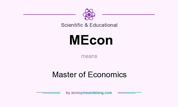 What does MEcon mean? It stands for Master of Economics