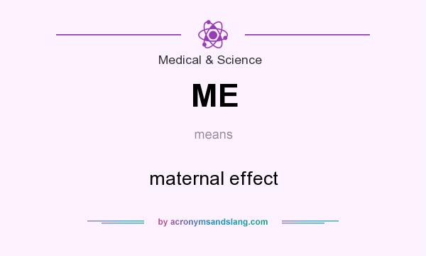 What does ME mean? It stands for maternal effect