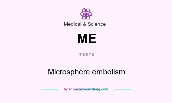 What does ME mean? It stands for Microsphere embolism
