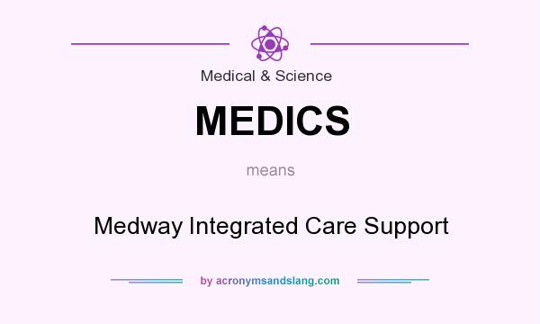 What does MEDICS mean? It stands for Medway Integrated Care Support
