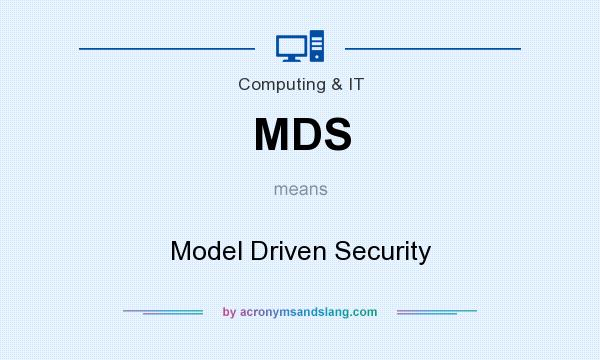 What does MDS mean? It stands for Model Driven Security