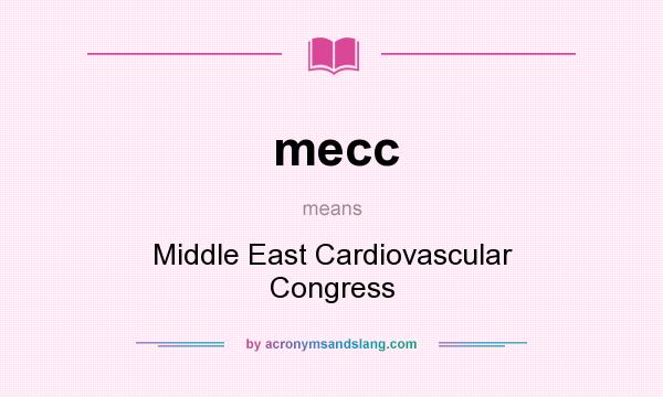 What does mecc mean? It stands for Middle East Cardiovascular Congress