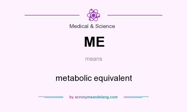 What does ME mean? It stands for metabolic equivalent
