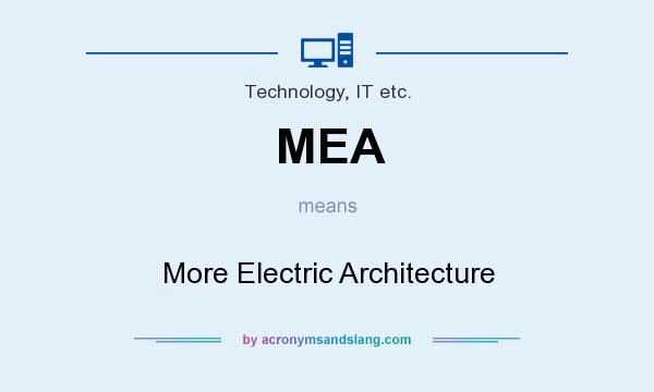 What does MEA mean? It stands for More Electric Architecture