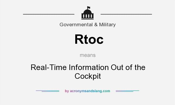 What does Rtoc mean? It stands for Real-Time Information Out of the Cockpit