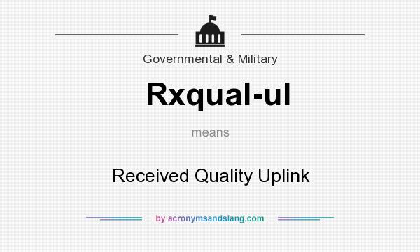 What does Rxqual-ul mean? It stands for Received Quality Uplink