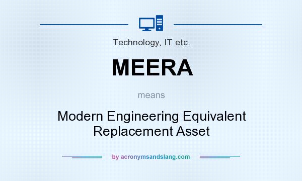 What does MEERA mean? It stands for Modern Engineering Equivalent Replacement Asset