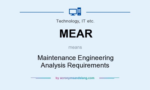 What does MEAR mean? It stands for Maintenance Engineering Analysis Requirements
