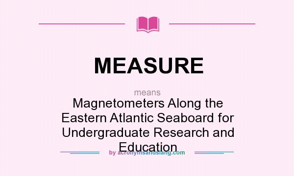 What does MEASURE mean? It stands for Magnetometers Along the Eastern Atlantic Seaboard for Undergraduate Research and Education