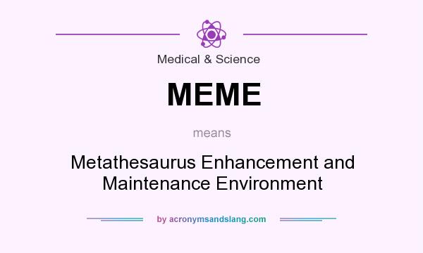 What does MEME mean? It stands for Metathesaurus Enhancement and Maintenance Environment