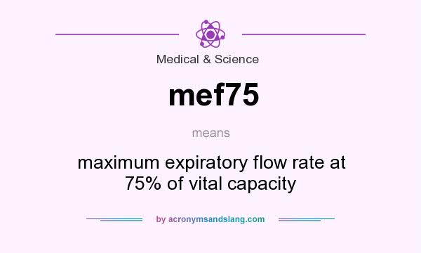What does mef75 mean? It stands for maximum expiratory flow rate at 75% of vital capacity