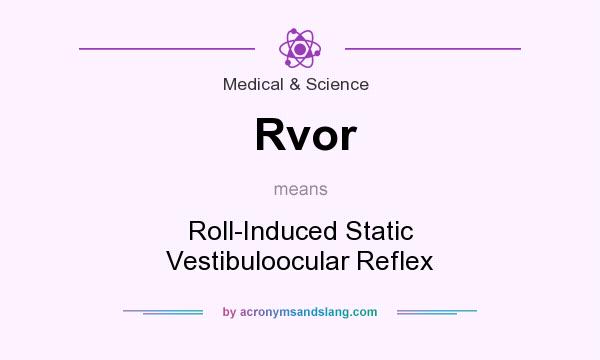 What does Rvor mean? It stands for Roll-Induced Static Vestibuloocular Reflex
