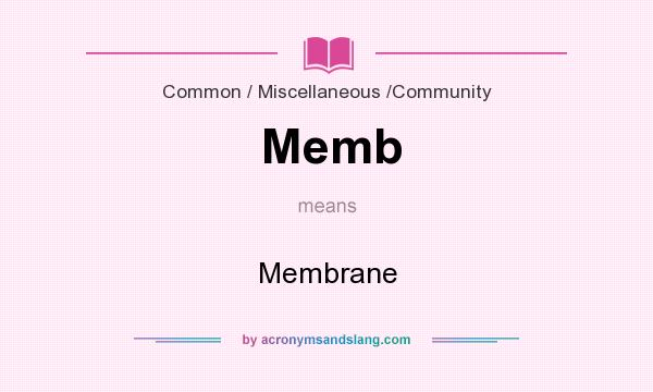 What does Memb mean? It stands for Membrane