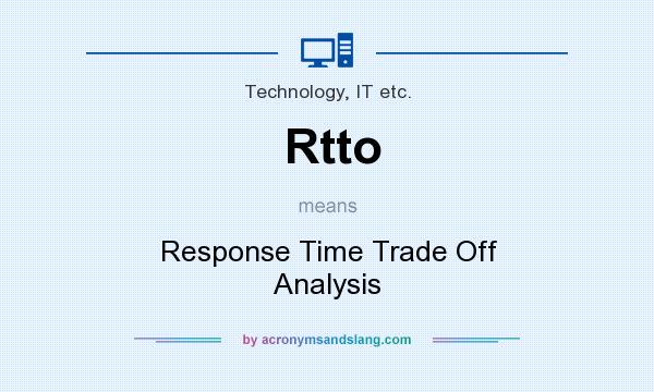 What does Rtto mean? It stands for Response Time Trade Off Analysis