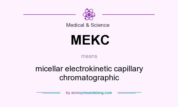 What does MEKC mean? It stands for micellar electrokinetic capillary chromatographic