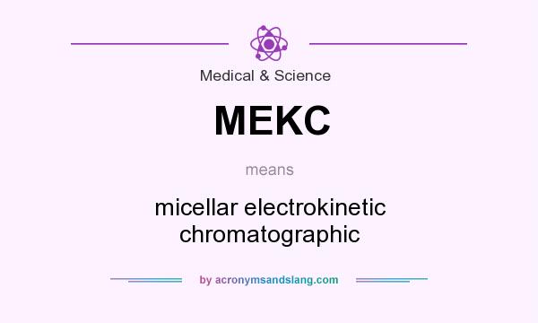 What does MEKC mean? It stands for micellar electrokinetic chromatographic
