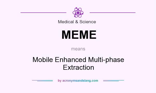 What does MEME mean? It stands for Mobile Enhanced Multi-phase Extraction