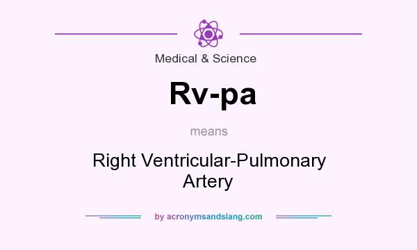What does Rv-pa mean? It stands for Right Ventricular-Pulmonary Artery