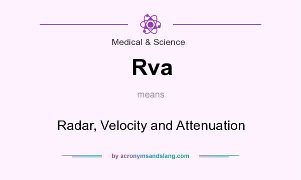 What does Rva mean? It stands for Radar, Velocity and Attenuation
