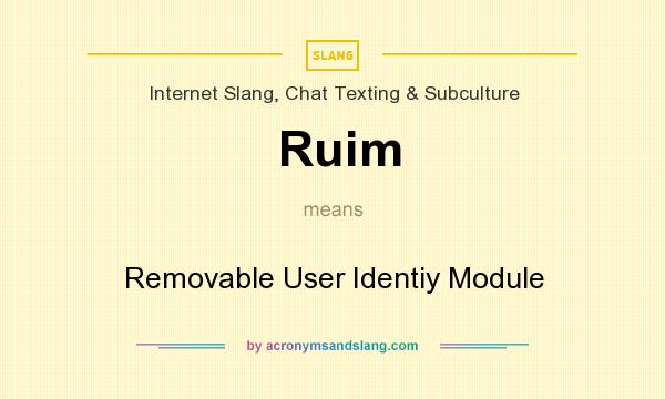 What does Ruim mean? It stands for Removable User Identiy Module