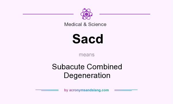 What does Sacd mean? It stands for Subacute Combined Degeneration