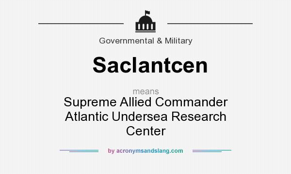 What does Saclantcen mean? It stands for Supreme Allied Commander Atlantic Undersea Research Center