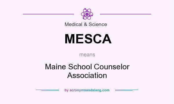 What does MESCA mean? It stands for Maine School Counselor Association
