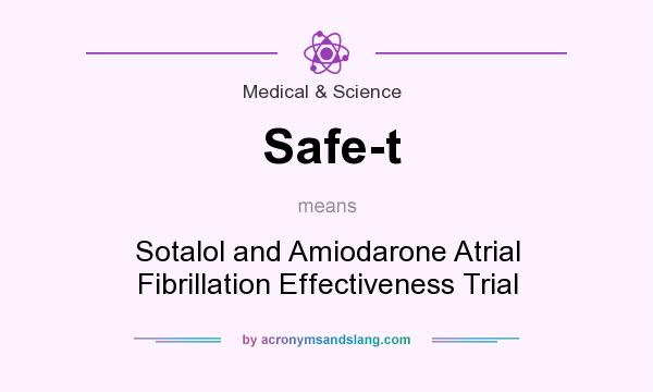 What does Safe-t mean? It stands for Sotalol and Amiodarone Atrial Fibrillation Effectiveness Trial