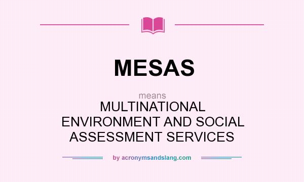 What does MESAS mean? It stands for MULTINATIONAL ENVIRONMENT AND SOCIAL ASSESSMENT SERVICES