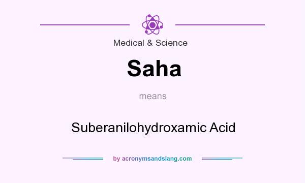 What does Saha mean? It stands for Suberanilohydroxamic Acid