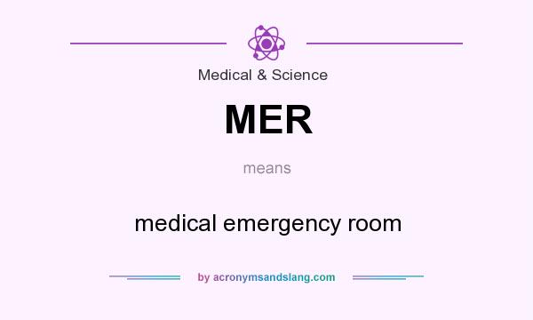 What does MER mean? It stands for medical emergency room