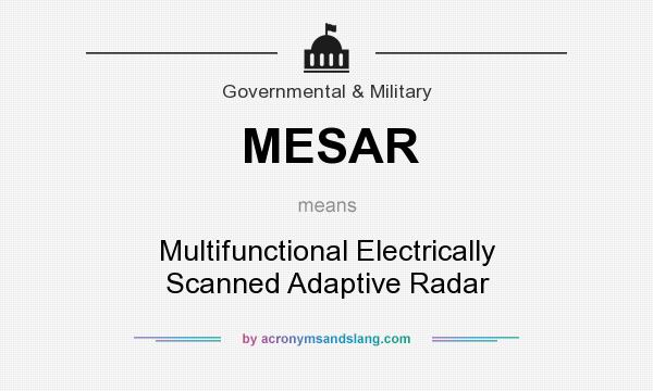 What does MESAR mean? It stands for Multifunctional Electrically Scanned Adaptive Radar