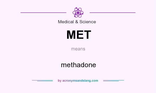 What does MET mean? It stands for methadone