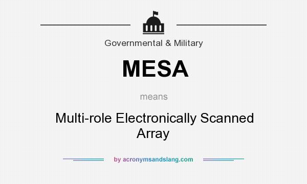 What does MESA mean? It stands for Multi-role Electronically Scanned Array