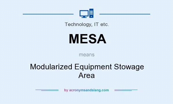 What does MESA mean? It stands for Modularized Equipment Stowage Area