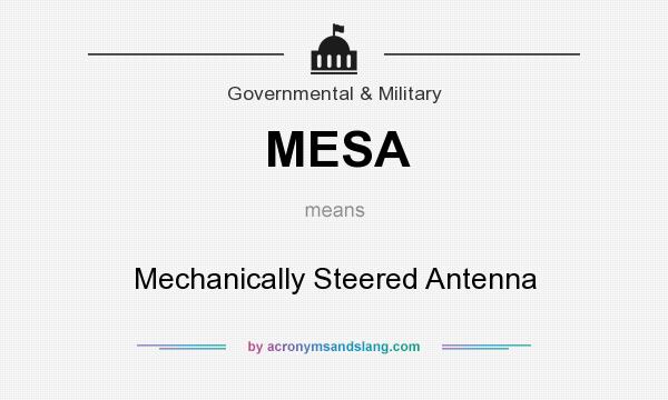 What does MESA mean? It stands for Mechanically Steered Antenna