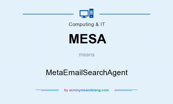 What does MESA mean? It stands for MetaEmailSearchAgent