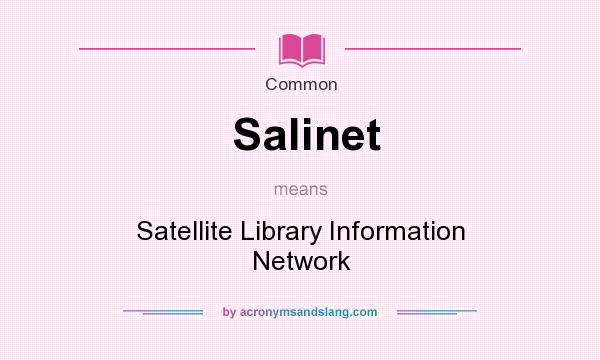 What does Salinet mean? It stands for Satellite Library Information Network
