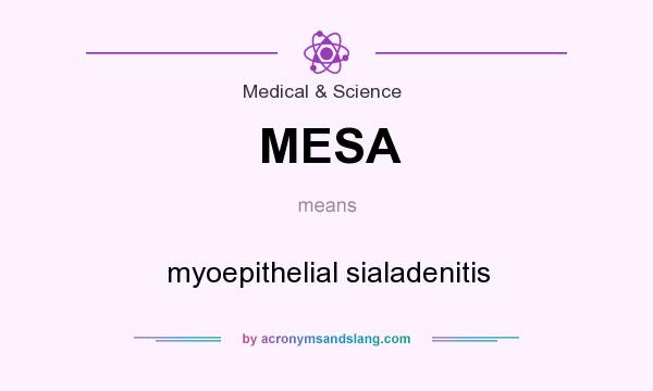 What does MESA mean? It stands for myoepithelial sialadenitis