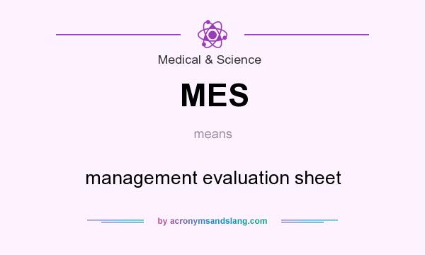 What does MES mean? It stands for management evaluation sheet