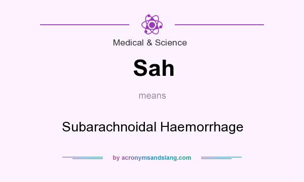 What does Sah mean? It stands for Subarachnoidal Haemorrhage