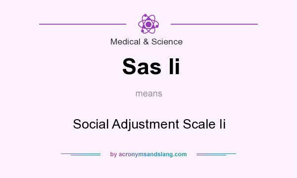 What does Sas Ii mean? It stands for Social Adjustment Scale Ii