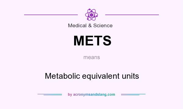 What does METS mean? It stands for Metabolic equivalent units
