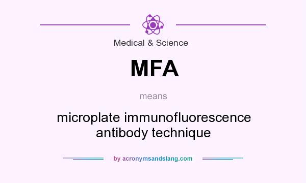 What does MFA mean? It stands for microplate immunofluorescence antibody technique